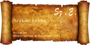 Szitás Erika névjegykártya