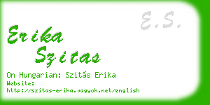 erika szitas business card